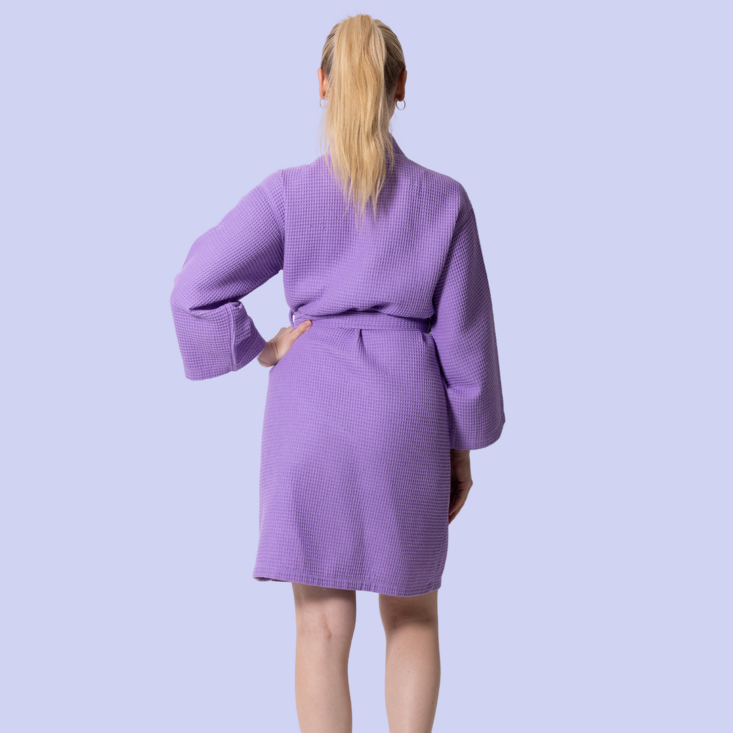 Knee-Length Women's Waffle Bathrobe