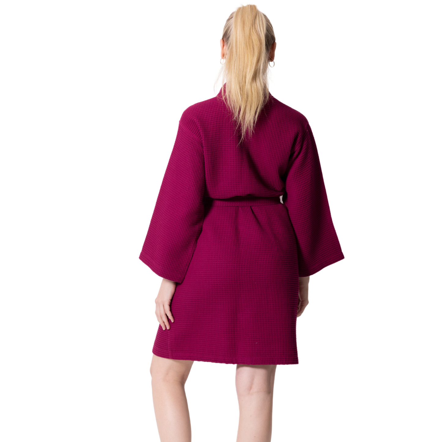 Knee-Length Women's Waffle Bathrobe
