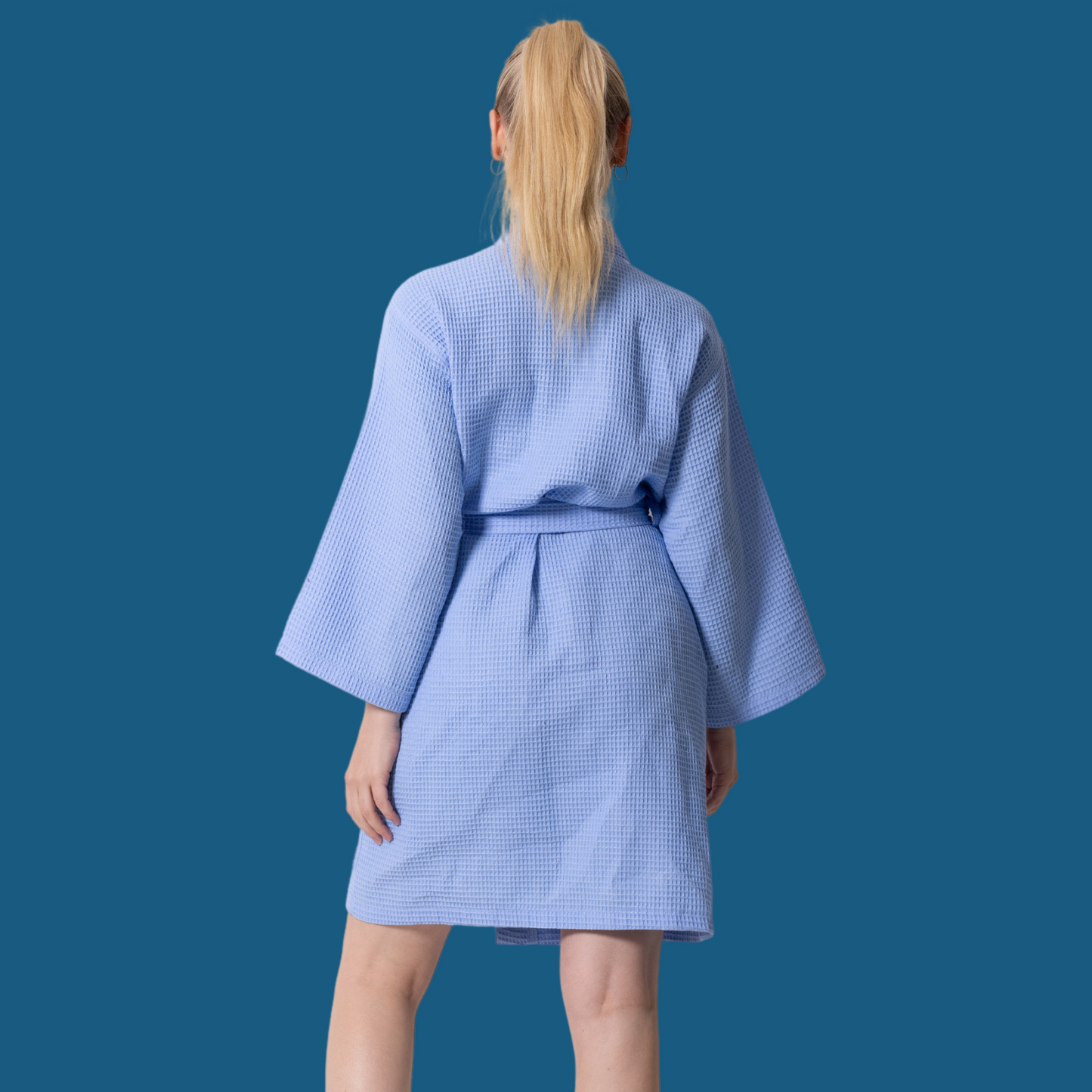 Knee-Length Women's Waffle Bathrobe