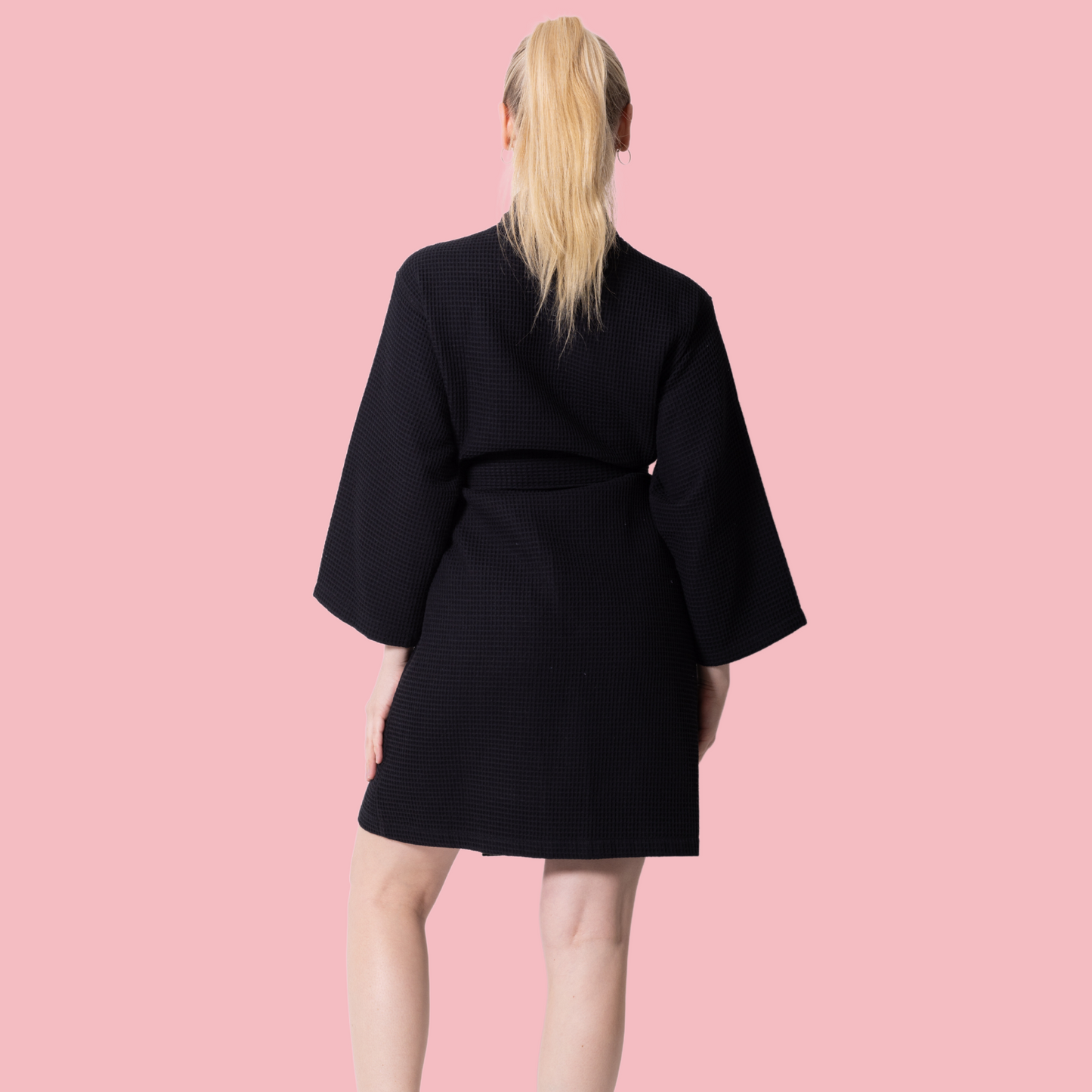 Knee-Length Women's Waffle Bathrobe