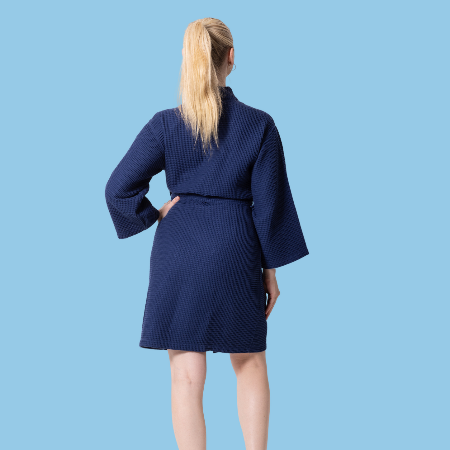 Knee-Length Women's Waffle Bathrobe