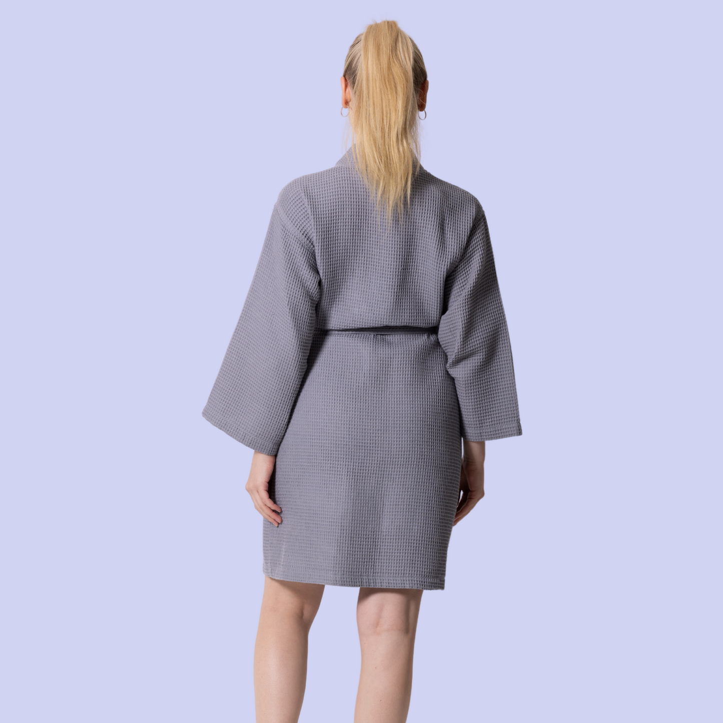 Knee-Length Women's Waffle Bathrobe