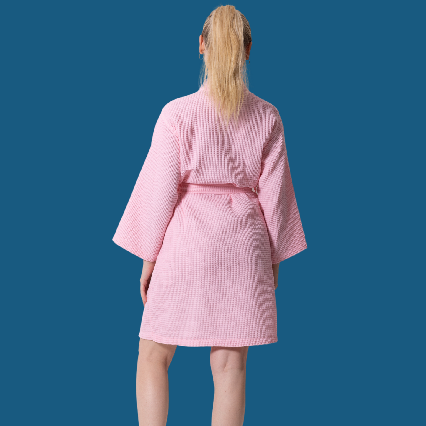 Knee-Length Women's Waffle Bathrobe