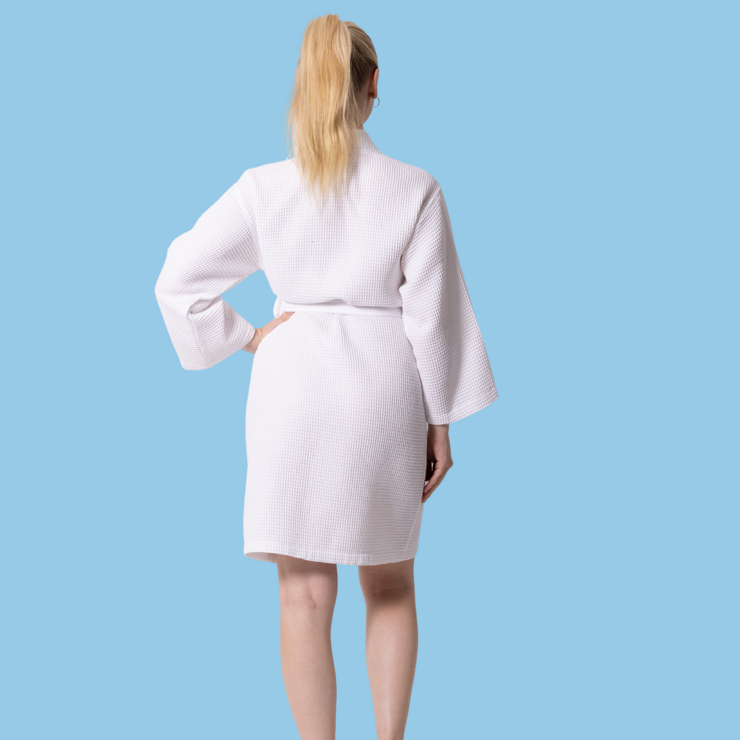 Knee-Length Women's Waffle Bathrobe